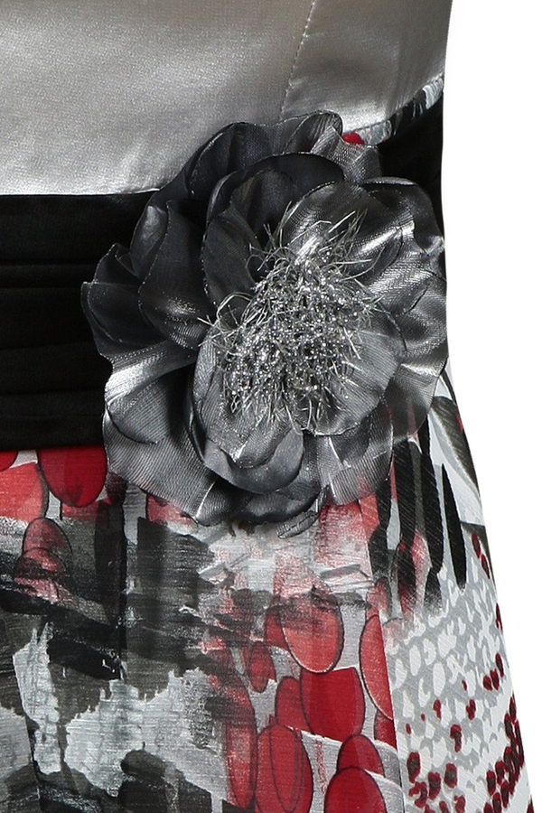 Sukienka FSU184 MULTIKOLOR SZARY JASNY