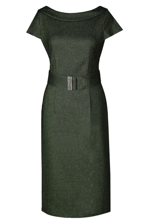 Sukienka FSU199  CZARNY + ZIELONY