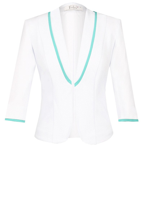 Żakiet FZA664 EKRI + MIĘTOWY