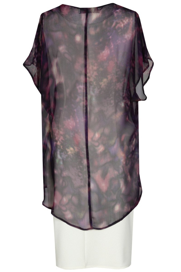 Sukienka FSU620  EKRI + CZEKOLADOWY CIEMNY wzór