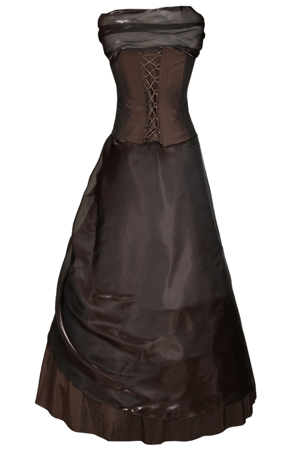 Sukienka FSU034 CZEKOLADOWY CIEMNY