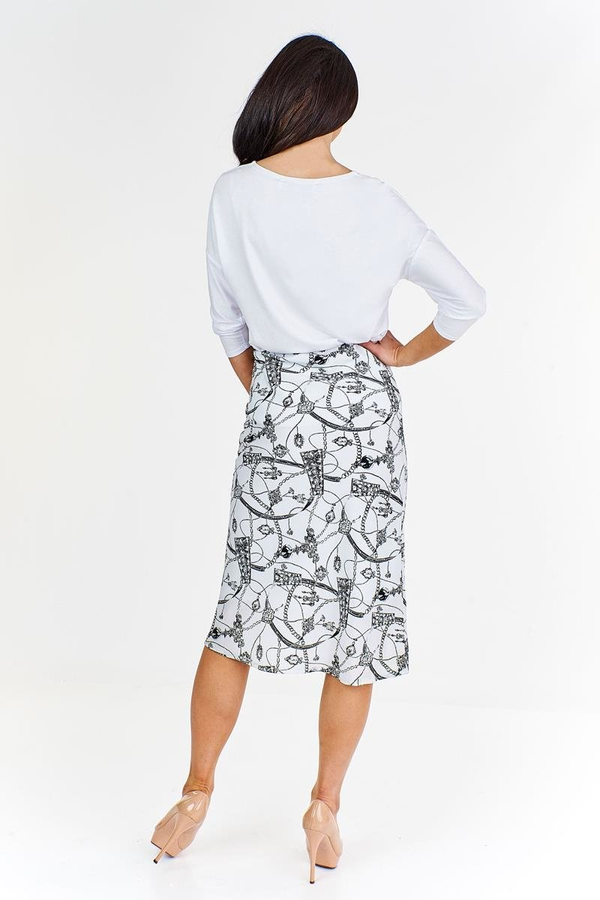 Spódnica FSP771  BIAŁY + CZARNY wzory