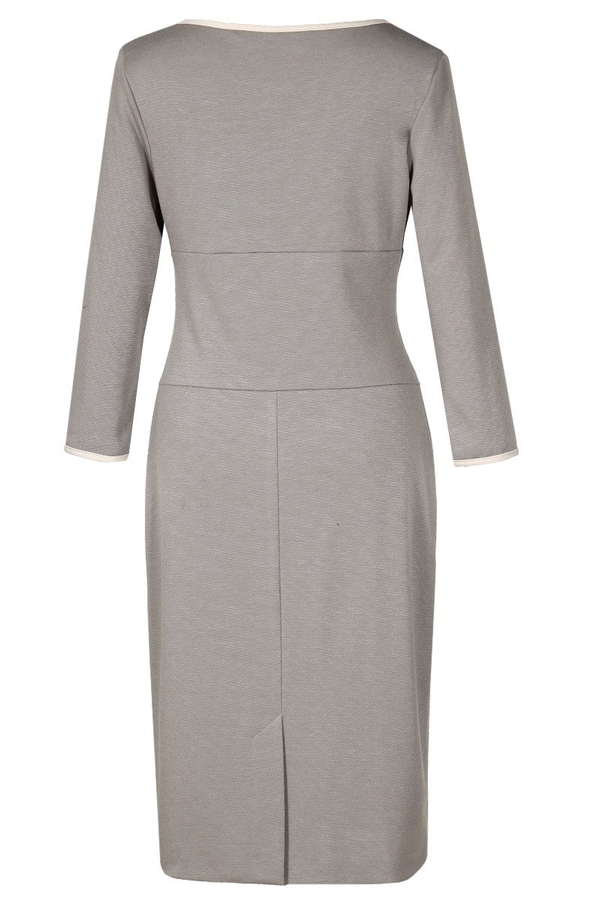 Sukienka FSU761 SZARO-BEŻOWY+CZARNY