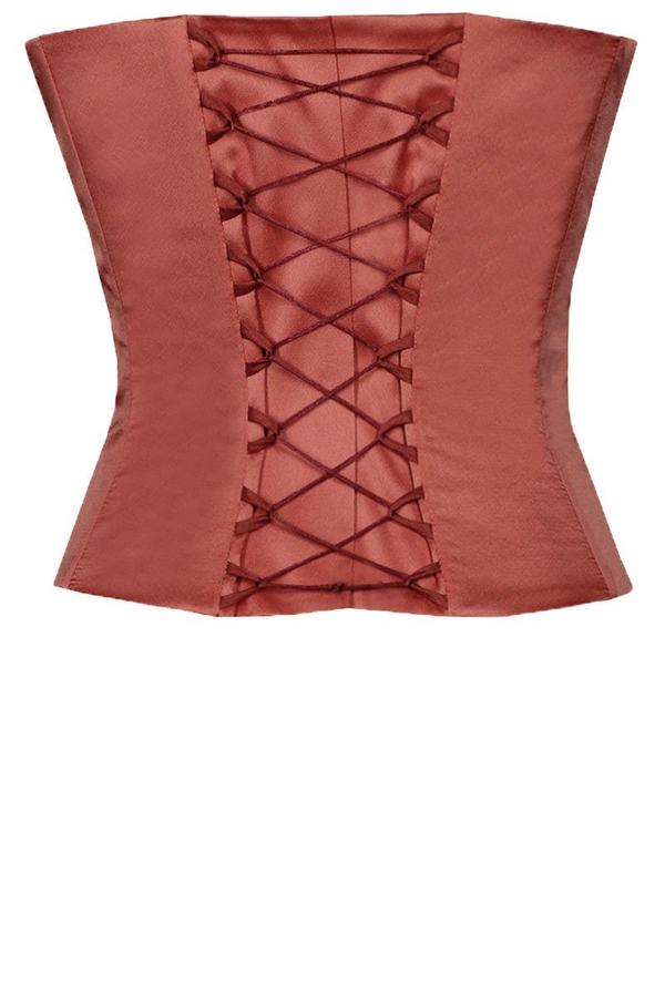 Gorset FGR082 RUDO-POMARAŃCZOWY tafta