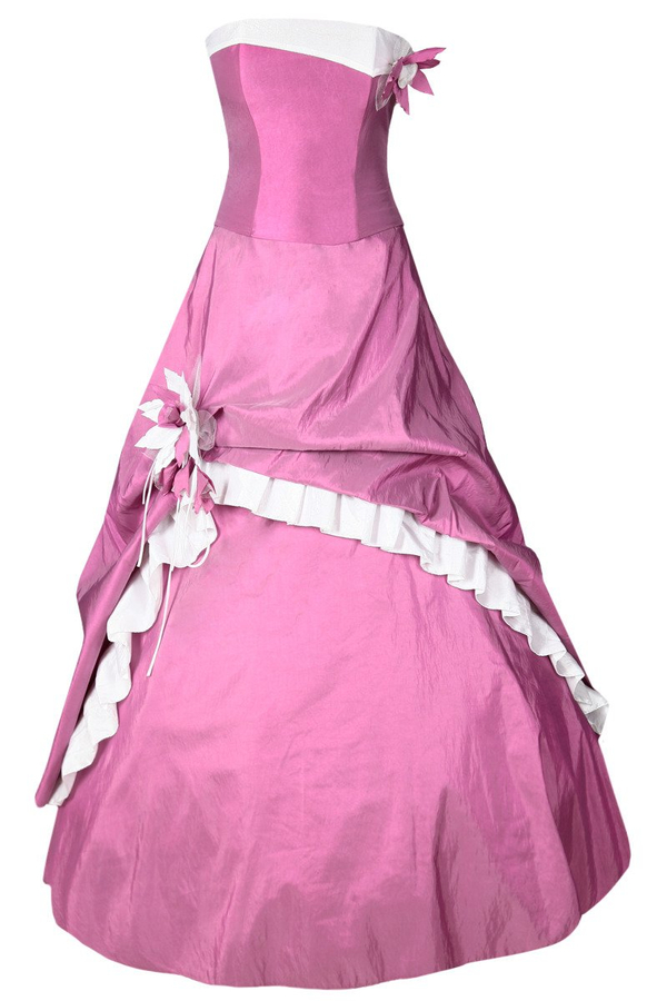 Sukienka FSU074 AMARANTOWY ŚREDNI  EKRI