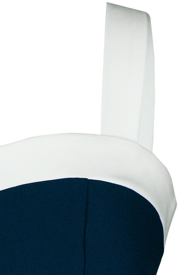 Sukienka FSU1009 GRANATOWY JASNY EKRI