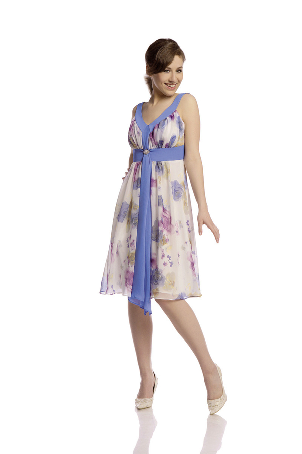 Sukienka FSU212 CHABROWY JASNY BIAŁY