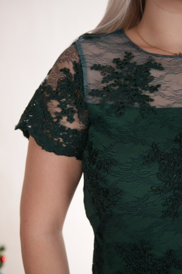 Sukienka FSU863  ZIELONY CIEMNY