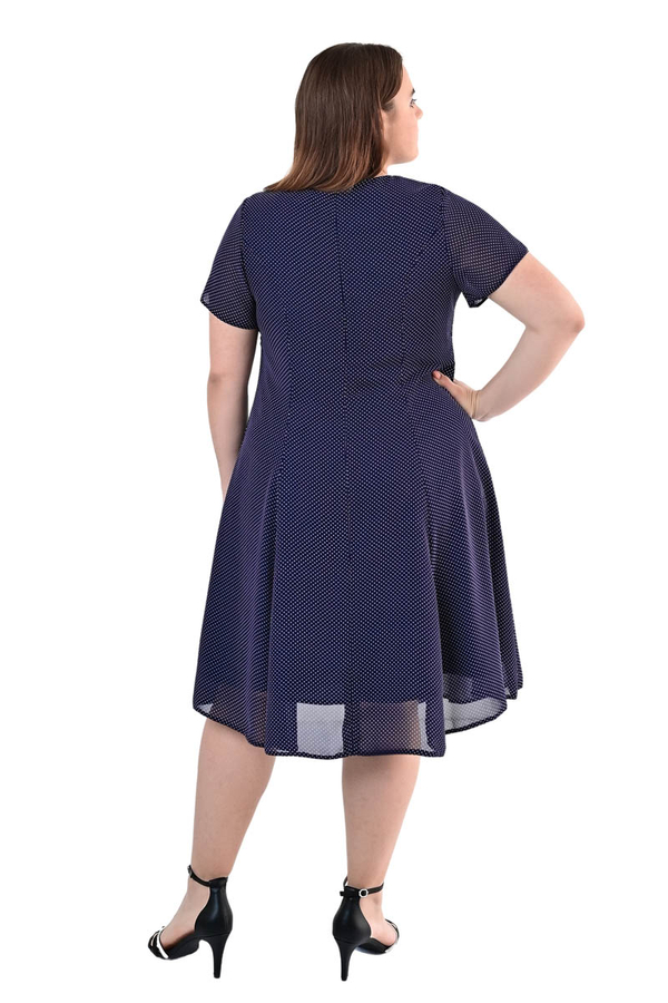 Sukienka FSU1047 GRANATOWY drobne kropki