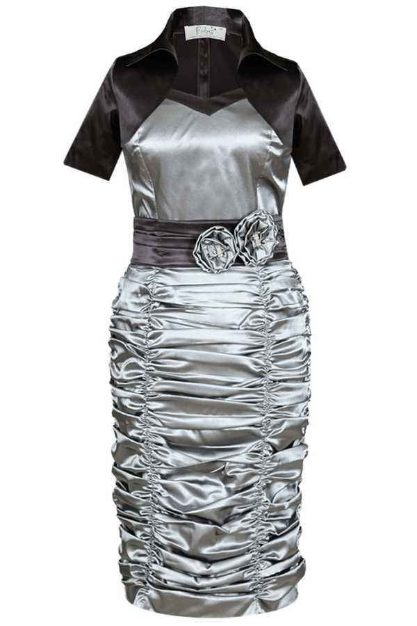 Sukienka FSU190 SZARY