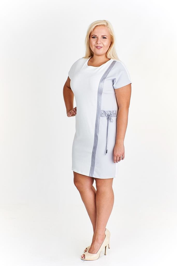 FABRA Sukienka  M3894 ekri + szary