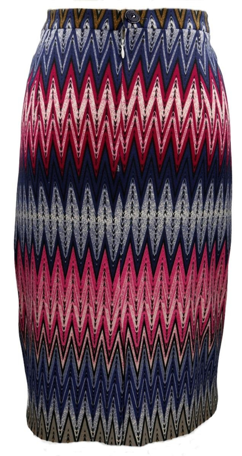 Spódnica FSP641 GRANATOWY + AMARANTOWY  wzór