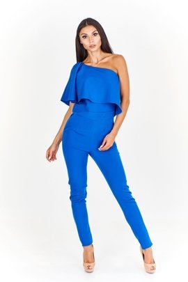 Kombinezon na jedno ramię z pelerynką