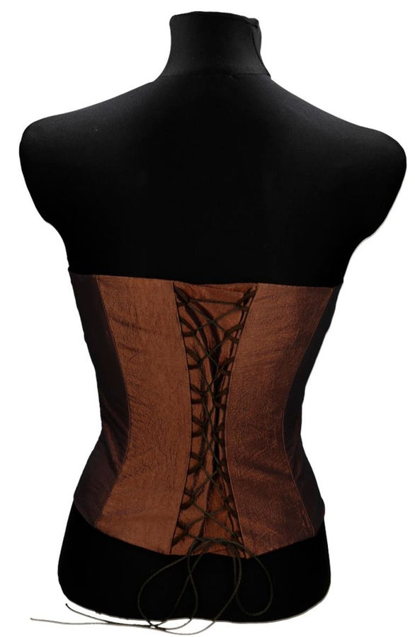 Gorset FGR082  MIEDZIANO-RÓŻOWY  tafta