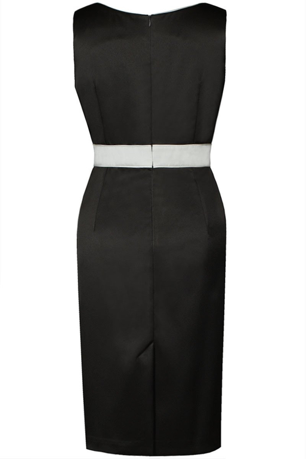 Sukienka FSU797 CZARNY + EKRI