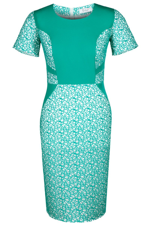 Sukienka FSU404 TRAWIASTY EKRI