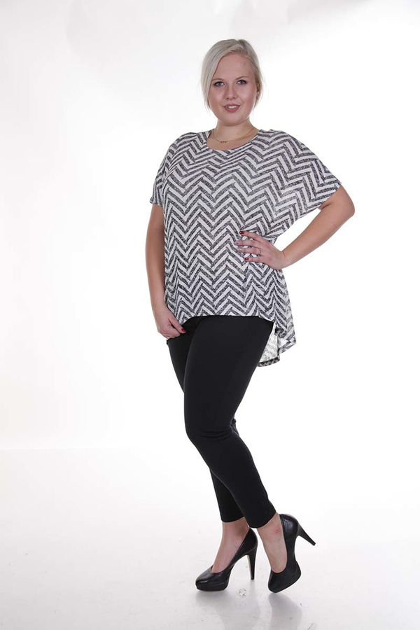 Tunika FTU870 CZARNY + BIAŁY  jodełka