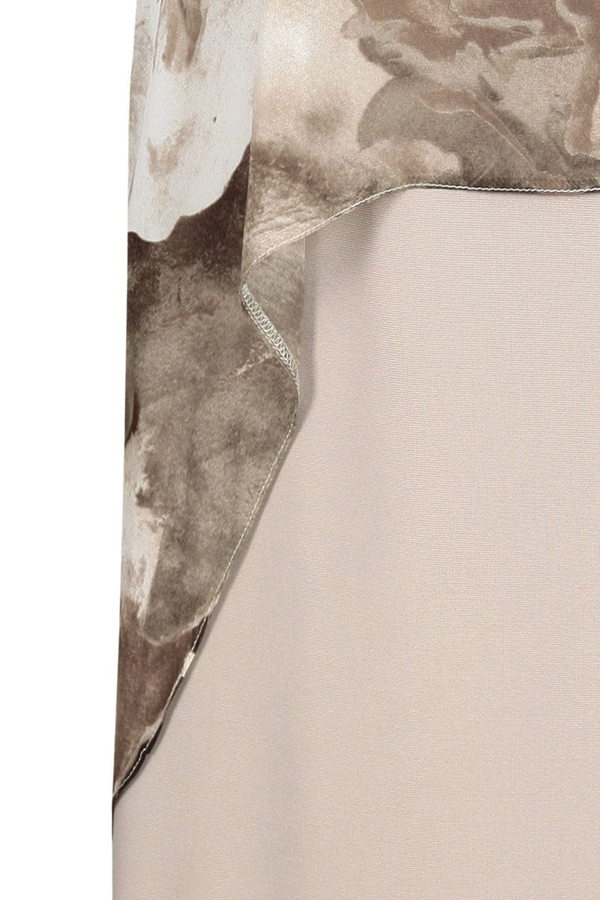 Sukienka FSU620 BEŻOWY + SZARO-BEŻOWY wzór