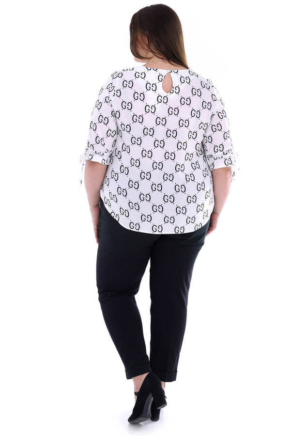 Bluzka FBZ1034 EKRI + CZARNY wzór G