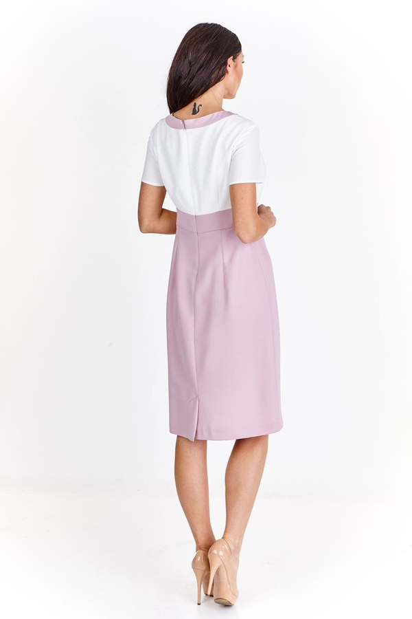 Sukienka FSU909 RÓŻOWY JASNY + EKRI