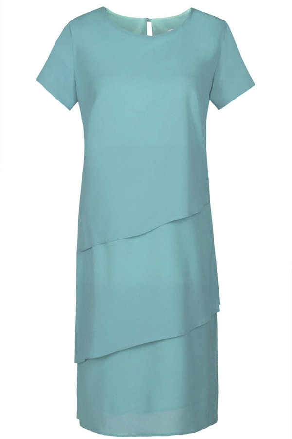 Sukienka FSU1115 TURKUSOWY ŚREDNI gładki