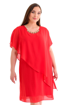 Sukienka FSU1015 MALINOWO-CZERWONY