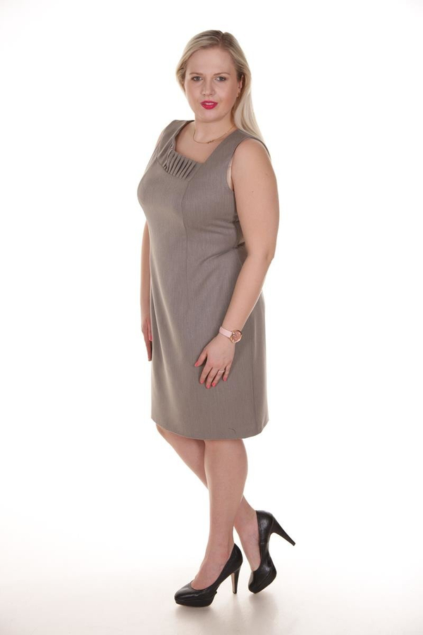 Sukienka FSU915 SZARO-BEŻOWY