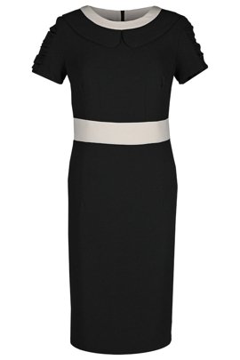 Sukienka FSU342 CZARNY BEŻOWY