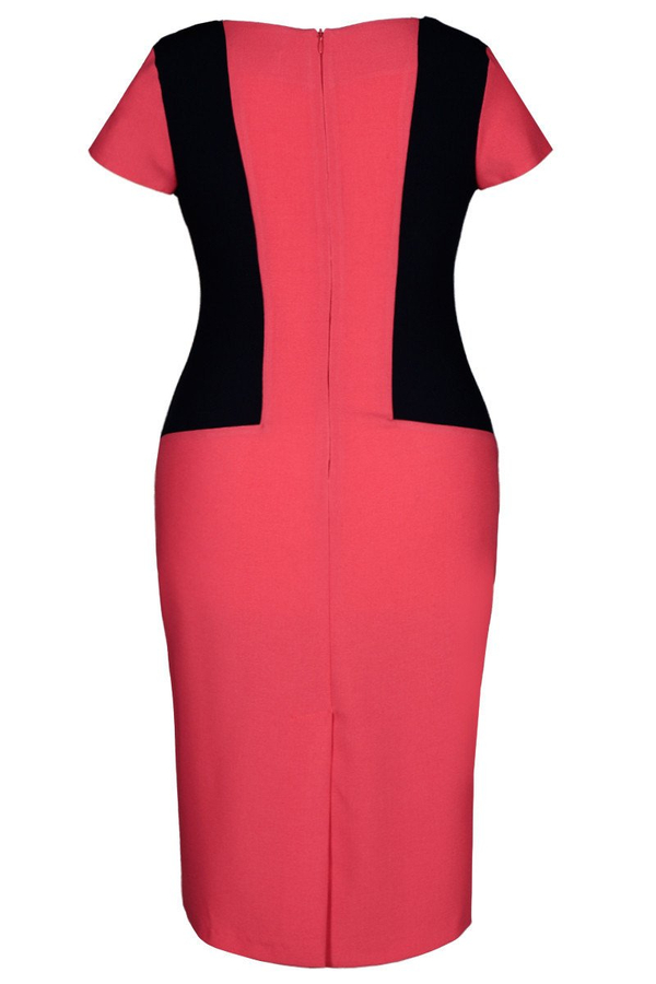 Sukienka FSU347 KORALOWY GRANATOWY