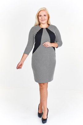 Sukienka FSU862 BIAŁY + CZANY