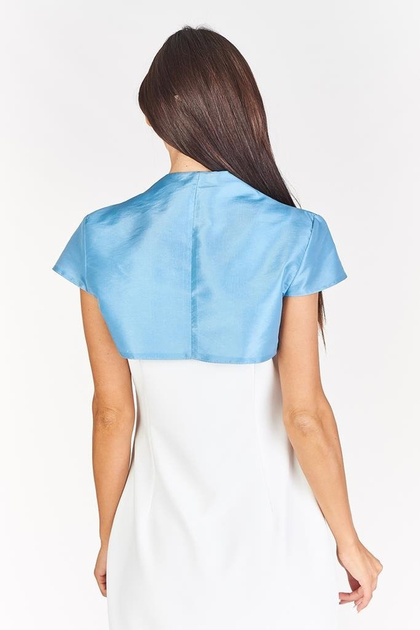 Bolerko FBL172 BŁĘKITNY CIEMNY tafta