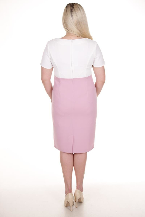 Sukienka FSU897 RÓŻOWY JASNY + EKRI