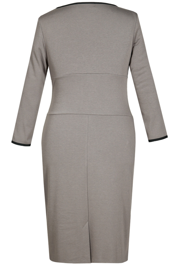 Sukienka FSU761 SZARO-BEŻOWY+CZARNY