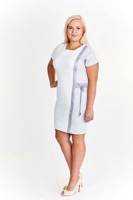 FABRA Sukienka  M3894 ekri + szary