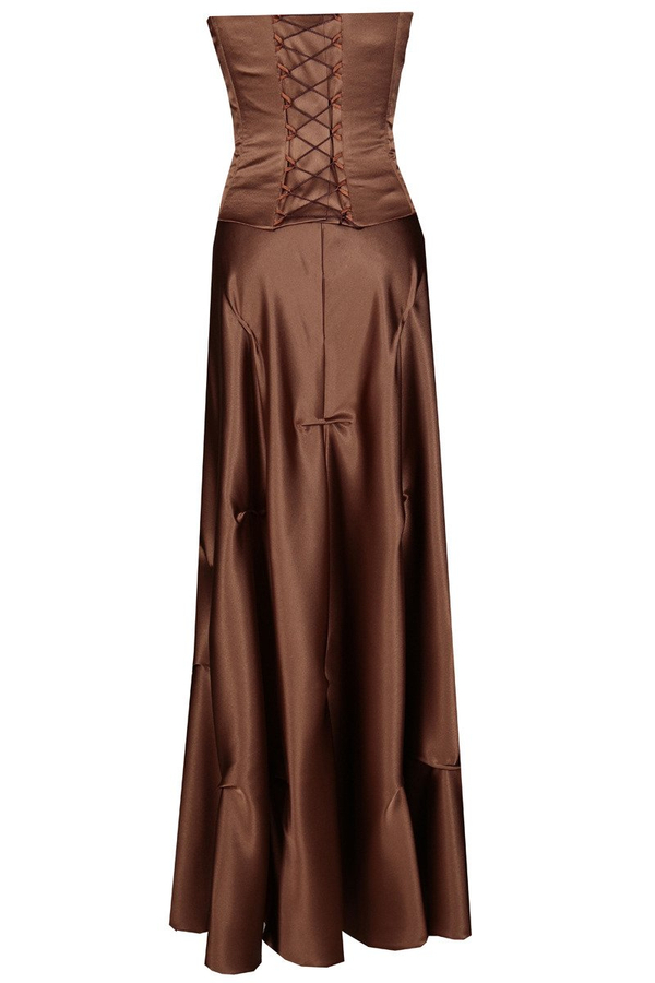 Sukienka FSU019 CZEKOLADOWY CIEMNY