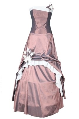 Sukienka FSU074 MIEDZIANO-RÓŻOWY BIAŁY