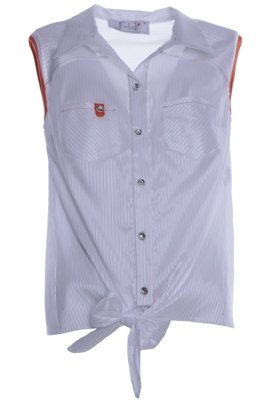 Bluzka FBZ618 BIAŁY prążki +POMARAŃCZOWY