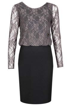 Sukienka FSU435 SZARY BEŻOWY