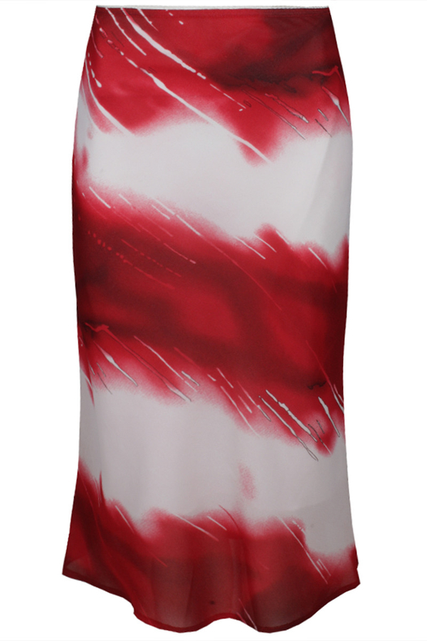 Spódnica FSP771 BIAŁY + MALINOWY