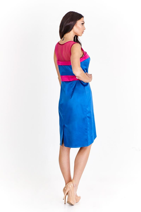 Sukienka FSU1112 CHABROWY+AMARANTOWY ŚREDNI