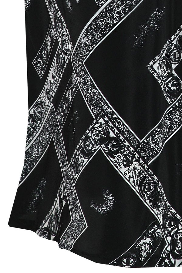 Spódnica FSP771 CZARNY + BIAŁY prostokąty