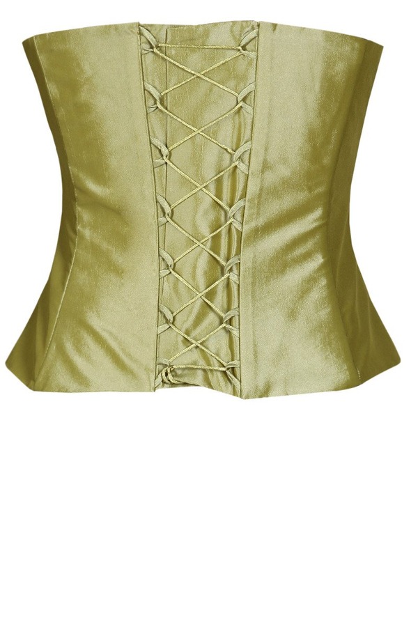 Gorset FGR042 SELEDYNOWY CIEMNY tafta