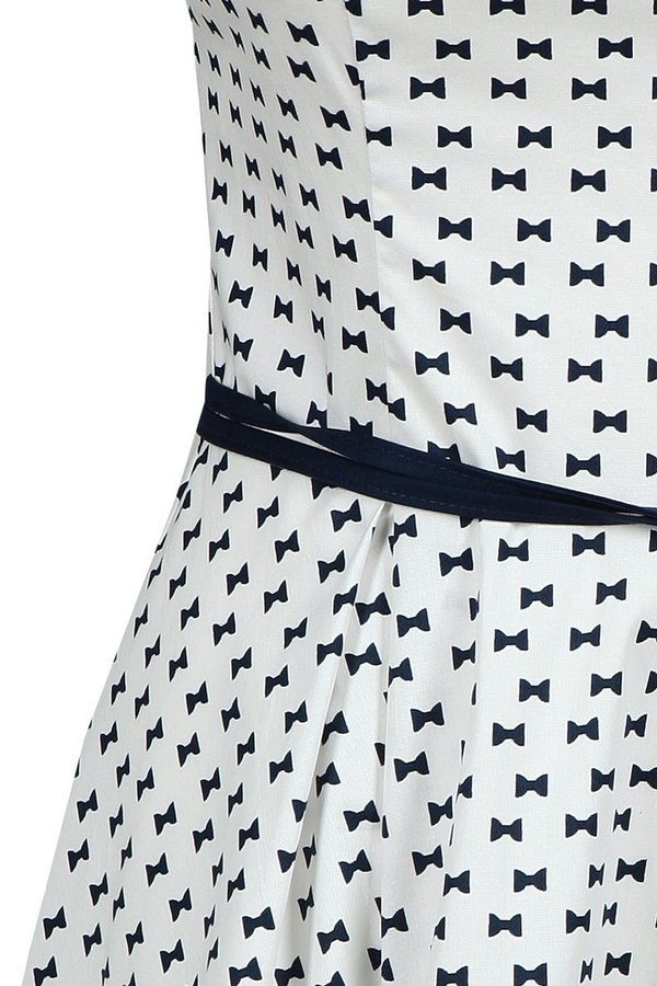 Sukienka FSU671 BIAŁY + GRANATOWY