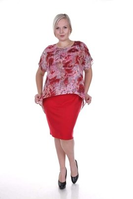 Sukienka FSU620  CZERWONY MOCNY + CZERWONY paski