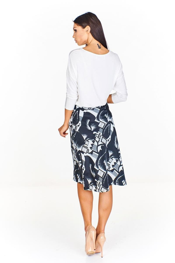 Spódnica FSP771 CZARNY + BIAŁY wzór