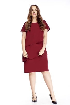 Sukienka FSU1115 BORDOWY gładki