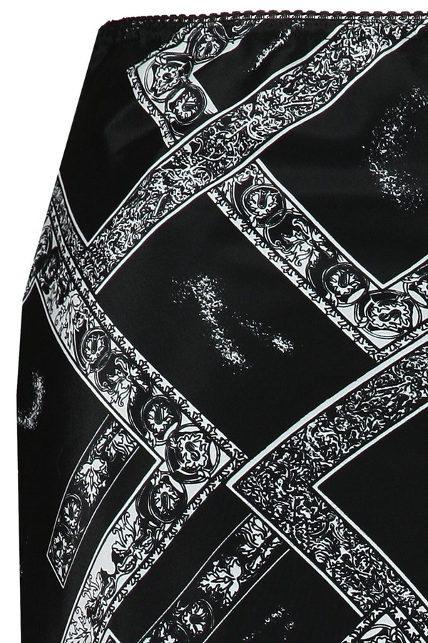 Spódnica FSP771 CZARNY + BIAŁY prostokąty