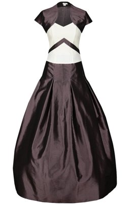 Sukienka FSU083 ŚLIWKOWY CIEMNY + EKRI