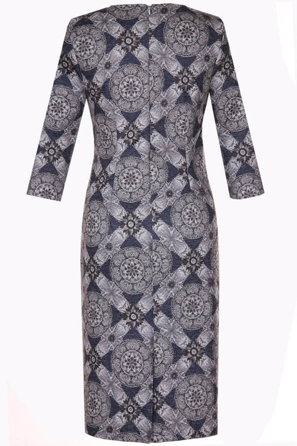 Sukienka FSU893 SZARY + GRANATOWY koła