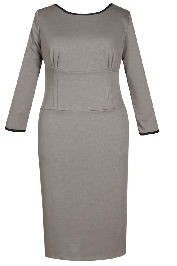 Sukienka FSU761 SZARO-BEŻOWY+CZARNY